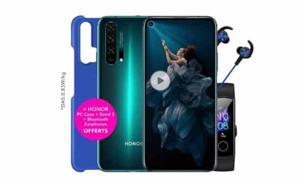 Smartphone Honor 20 Pro (8go+256go) Bracelet Connecté Honor Band 5 écouteur Bluetooth Coque