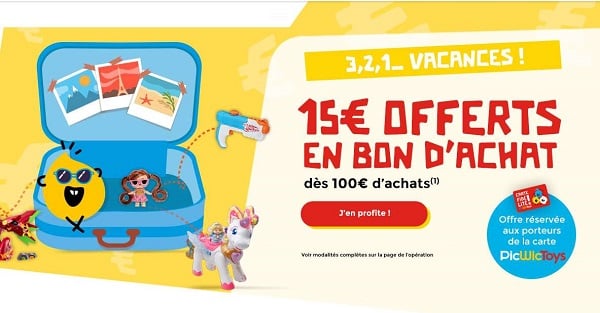 15€ Offerts En Bon D'achat Dès 100€ D'achat Sur Picwictoys