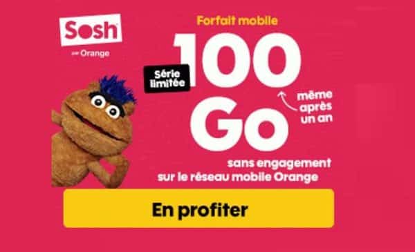 Forfait Série Limitée Sosh 100go Et15go En Europe