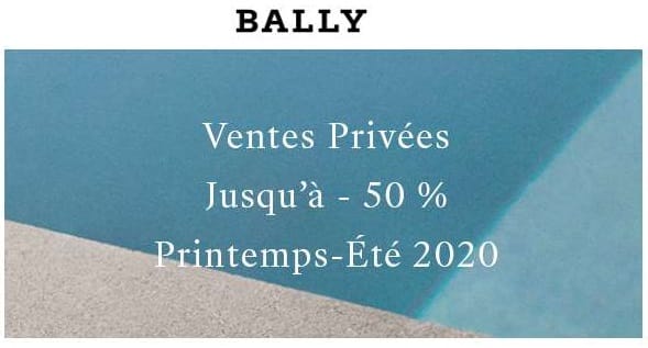 Ventes Privées Bally : jusqu’à – 50 % sur chaussures, prêt a porter, accessoires et sacs homme et femme