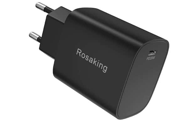 chargeur mural compact usb c pd 20w rosaking