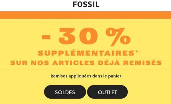 30% De Remise Supplémentaire Sur Les Soldes Fossil
