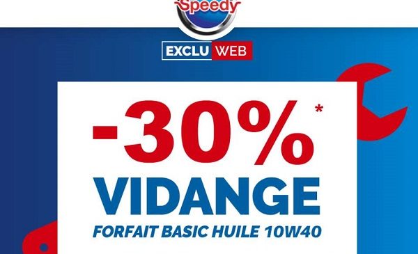 30% Remise Sur Le Forfait Vidange Basic Chez Speedy