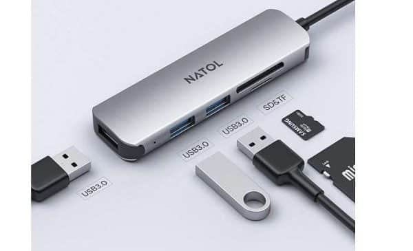 HUB USB C Slim 5 en 1 NATOL NC-C01 