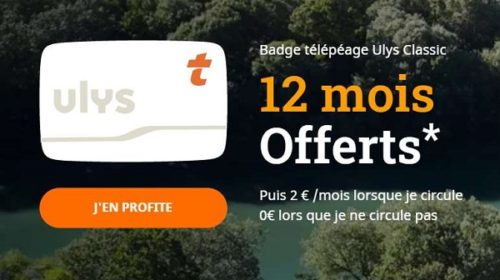 offre badge télépéage ulys classic 12 mois offerts