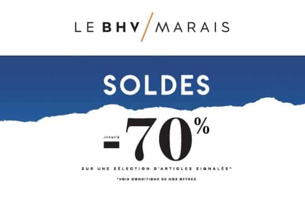 Pour les derniers jours = 20% de remise supplémentaires sur les soldes de BHV Marais (en ligne)