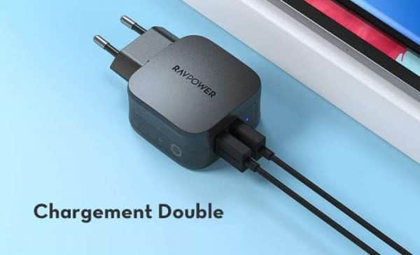 Double Chargeur Usb Ismart 2.0 Secteur Ravpower Rp Pc121