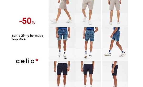 Offre Bermudas Celio