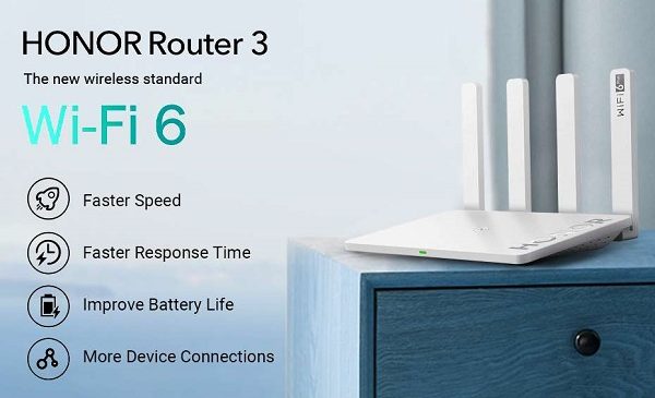routeur honor 3 wi fi 6+ 3000mbps avec 4 antennes 5 dbi, double bande