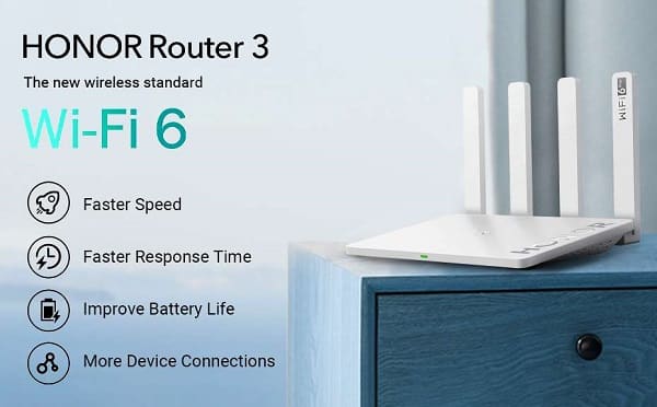 routeur honor 3 wi fi 6+ 3000mbps avec 4 antennes 5 dbi, double bande