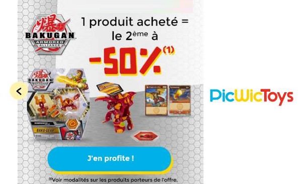 1 Produit Bakugan Acheté Le Second à Moitié Prix