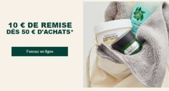 10€ de reduction sur votre commande The Body Shop à partir de 50€