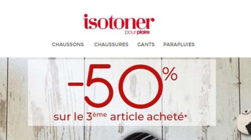 50% Sur Le Troisième Article Isotoner Acheté