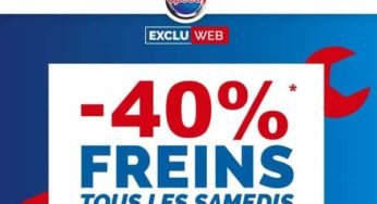 Chez Speedy le samedi c’est 40% de remise sur le freinage (plaquettes, disques…)!