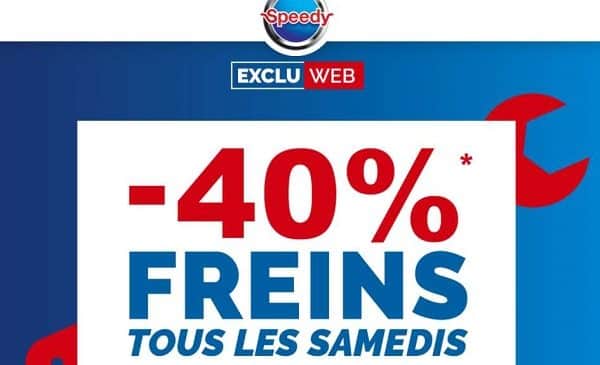 Chez Speedy Le Samedi C'est 40% De Remise Sur Le Freinage