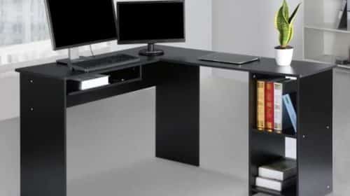 Bureau En L Avec Support Clavier Coulissant Langria