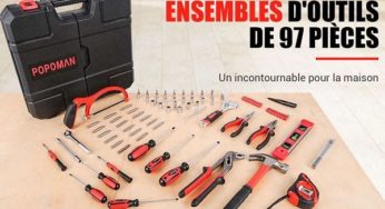 BRICO : 32,63€ mallette à outils complète avec 97 pièces POPOMAN THTC02H
