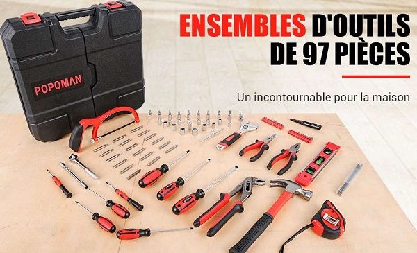 Mallette à Outils Complète Avec 97 Pièces Popoman Thtc02h