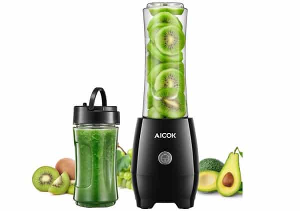 Petit Blender à Smoothies Et Milk Shake + 2 Bouteilles Aicok