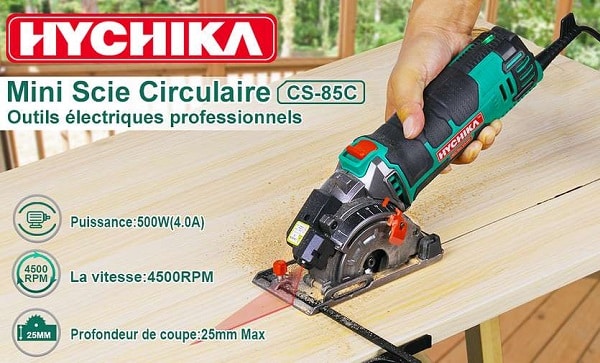 Petite Scie Circulaire Avec Guide Laser Hychika Ms 85c