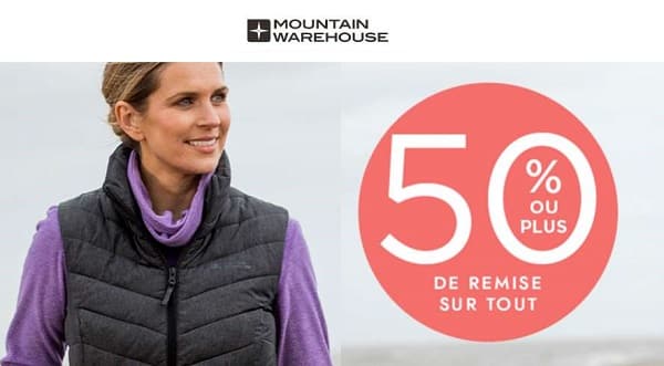 50% De Remise Sur Tous Les Articles Sur Le Site Mountain Warehouse