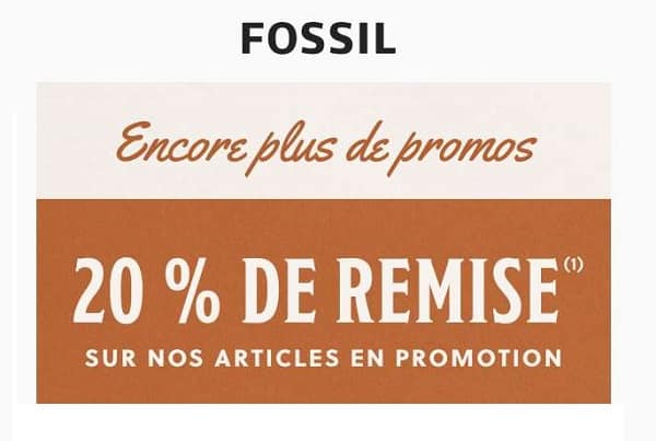 Code Promo Reduction De 20% Supplémentaire Sur Les Promotions Fossil