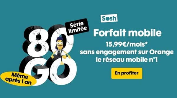 Forfait Sosh 80go SÉrie LimitÉe