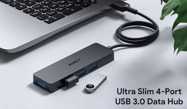 Hub Aukey Cb H37 4 Ports Usb 3.0 Ultra Slim