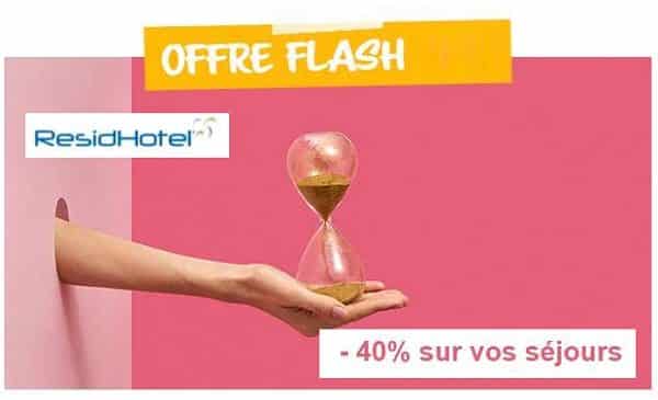 Offre Flash Residhotel 40% De Remise Sur La Réservation De Séjours