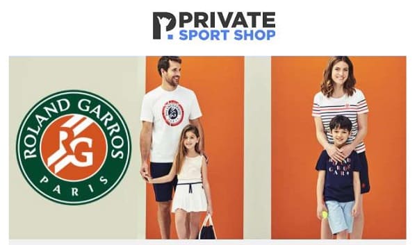 Vente privée Roland-Garros : de -50% à -70% sur des vêtements (homme, femme et enfant) et accessoires