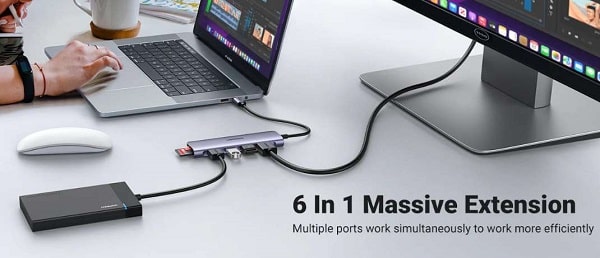 adaptateur hub 6 en 1 usb c ugreen