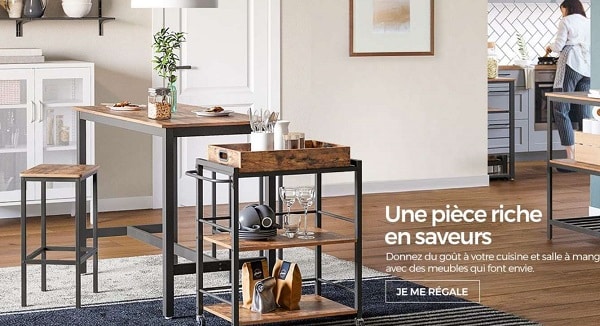 12€ de remise sur TOUT le site Songmics dès 100€ d’achat (mobilier, déco, rangement…)