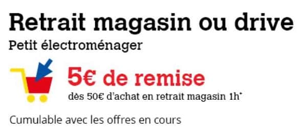 5€ Sur L'achat De Petit électroménager Avec Retrait Magasin Ou Drive Darty