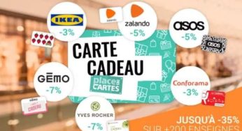 Bon achat Place Des Cartes moitié prix : 5€ les 10€ (cartes cadeau de nombreuses enseignes)