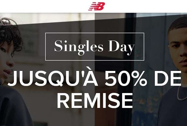 Singles Day New Balance = 15% de reduction supplémentaire sur les promotions (outlet)