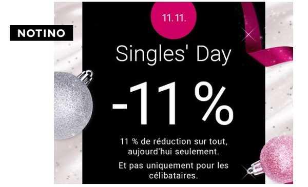 Single's Day Notino = 11% de remise sur tout