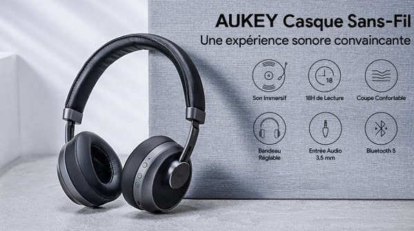 Casque Audio Sans Fil Bluetooth Aukey Ep B52 Avec Micro