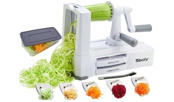 Coupe Légumes Spiralizer Mandoline Avec 5 Lames Sboly