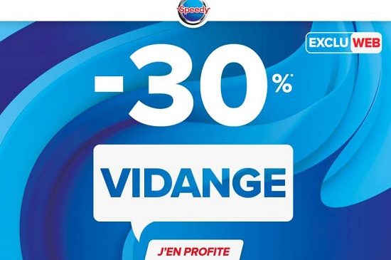 30% remise sur le forfait vidange basic chez speedy