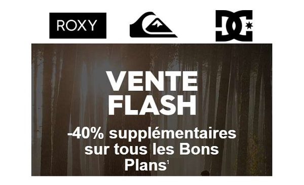 40% Supplémentaires Sur Tous Les Bons Plans Quiksilver Dc Shoes Roxy