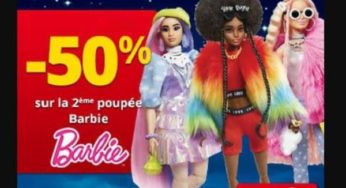 50% de remise sur la seconde poupée Barbie sur Maxitoys