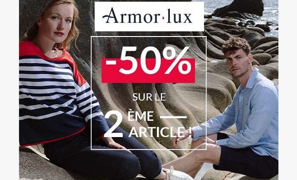  50% sur le deuxième article armor lux