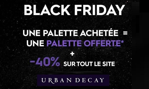 Black Friday Urban Decay : -40% sur tout et 1 palette achetée = 1 palette gratuite !