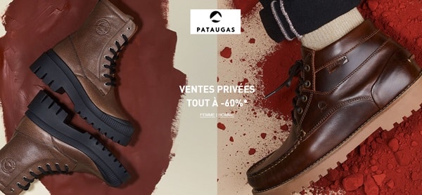 Vente privée Pataugas : 60% de reduction sur une sélection femme et homme