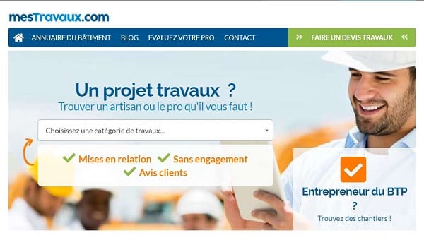 MALIN : mesTravaux le site qui permet de trouver un artisan ou un pro (demande de devis gratuit et avis client)