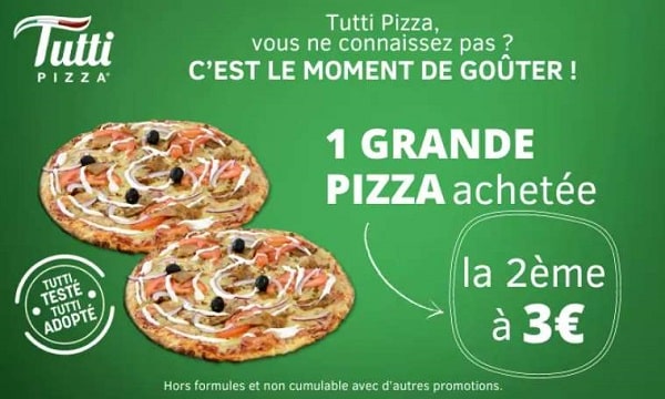 Bon D'achat Tutti Pizza 1 Grande Pizza Achetée = La 2e Pizza à 3€