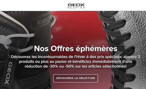 Les Offres éphémères Geox Réduction Dés 2 Articles Pour Les Pré Soldes