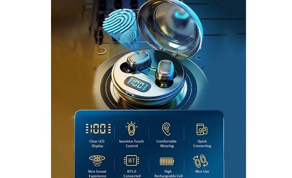 écouteurs Bluetooth 5.0 Sans Fil Decdeal Boitier De Charge Avec Affichage