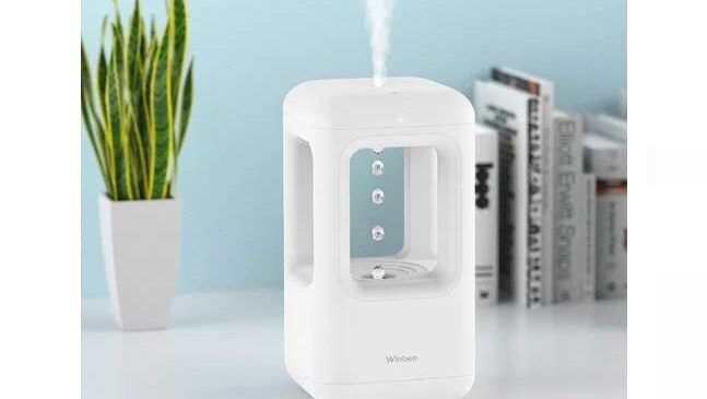 petit humidificateur d'air ultrasonique avec gouttes d'eau en lévitation winben 500ml