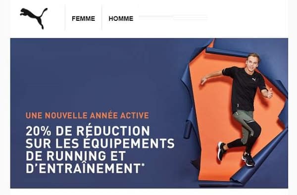 20 % de réduction sur les univers running et entraînement PUMA